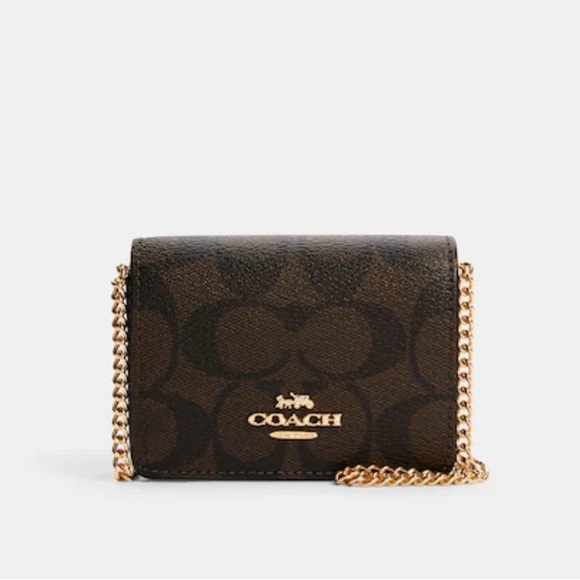 Coach Handbags - COACH Mini Wallet On A Chain In Signature Canvas